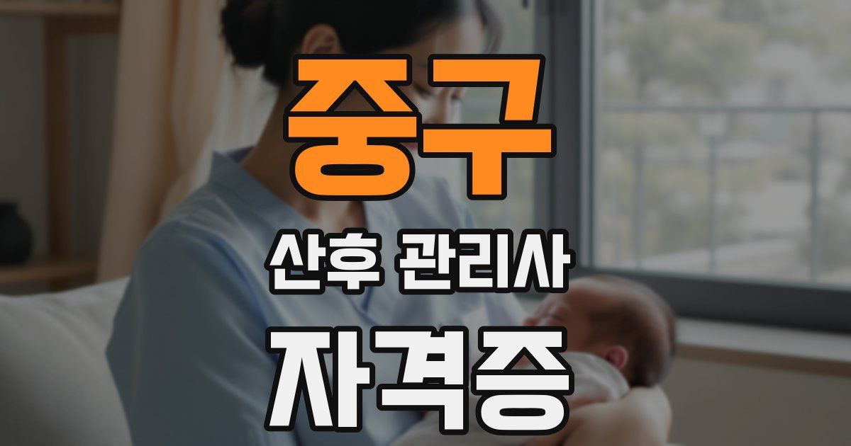 중구 산후 관리사 자격증