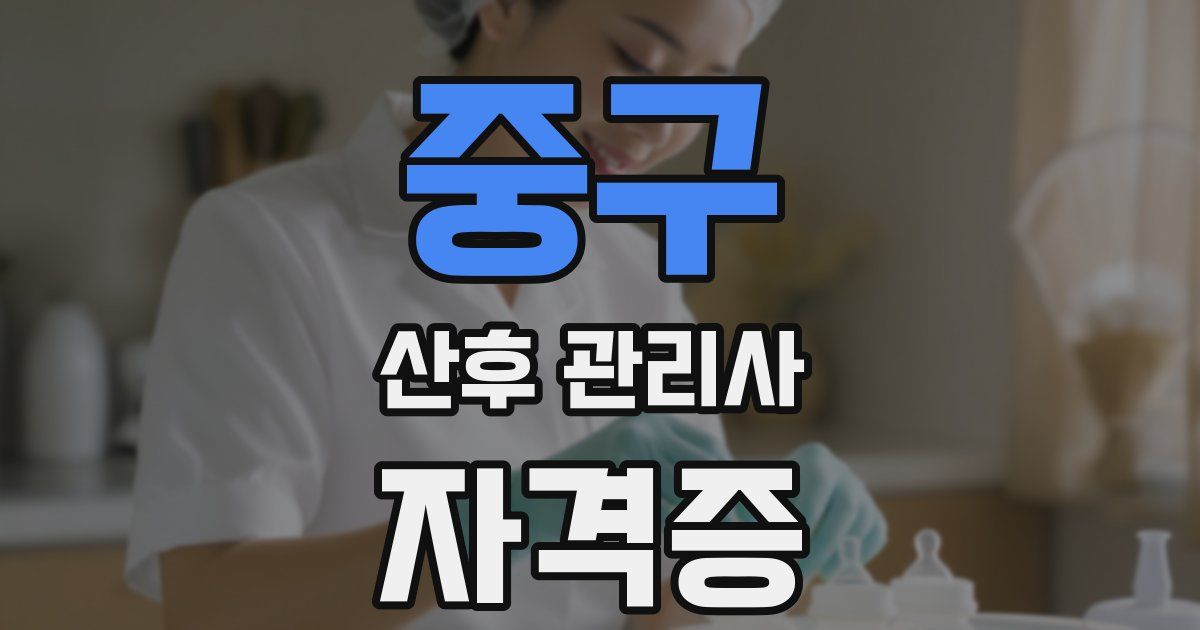 중구 산후 관리사 자격증