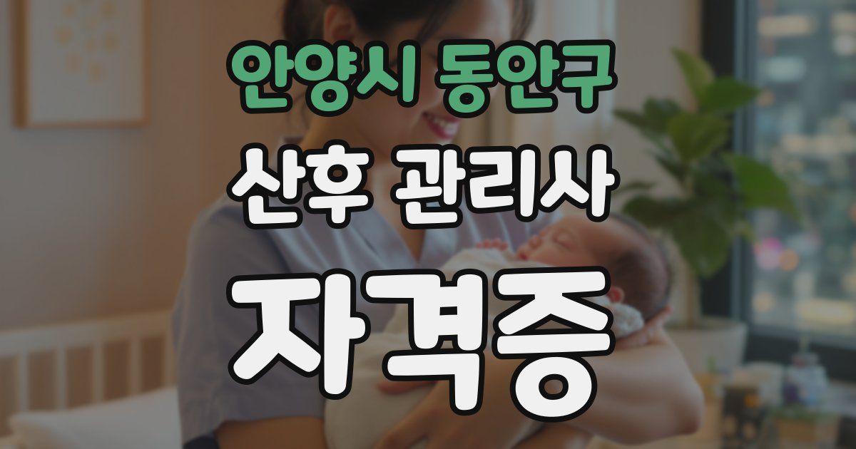 안양시 동안구 산후 관리사 자격증