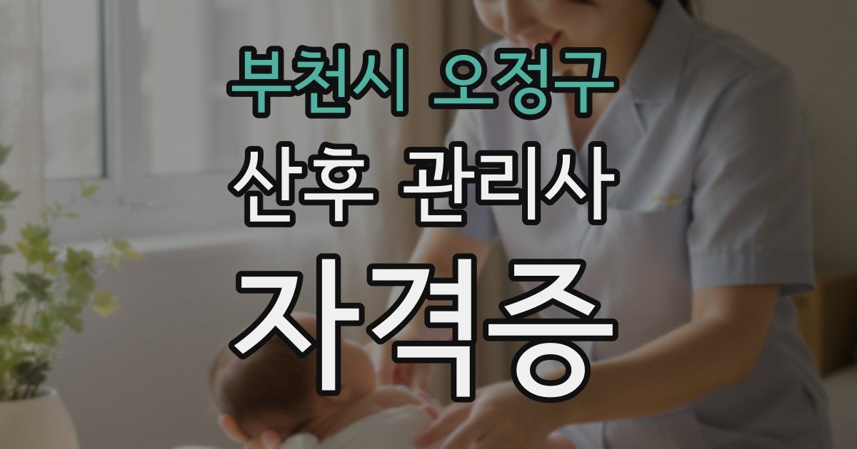 부천시 오정구 산후 관리사 자격증