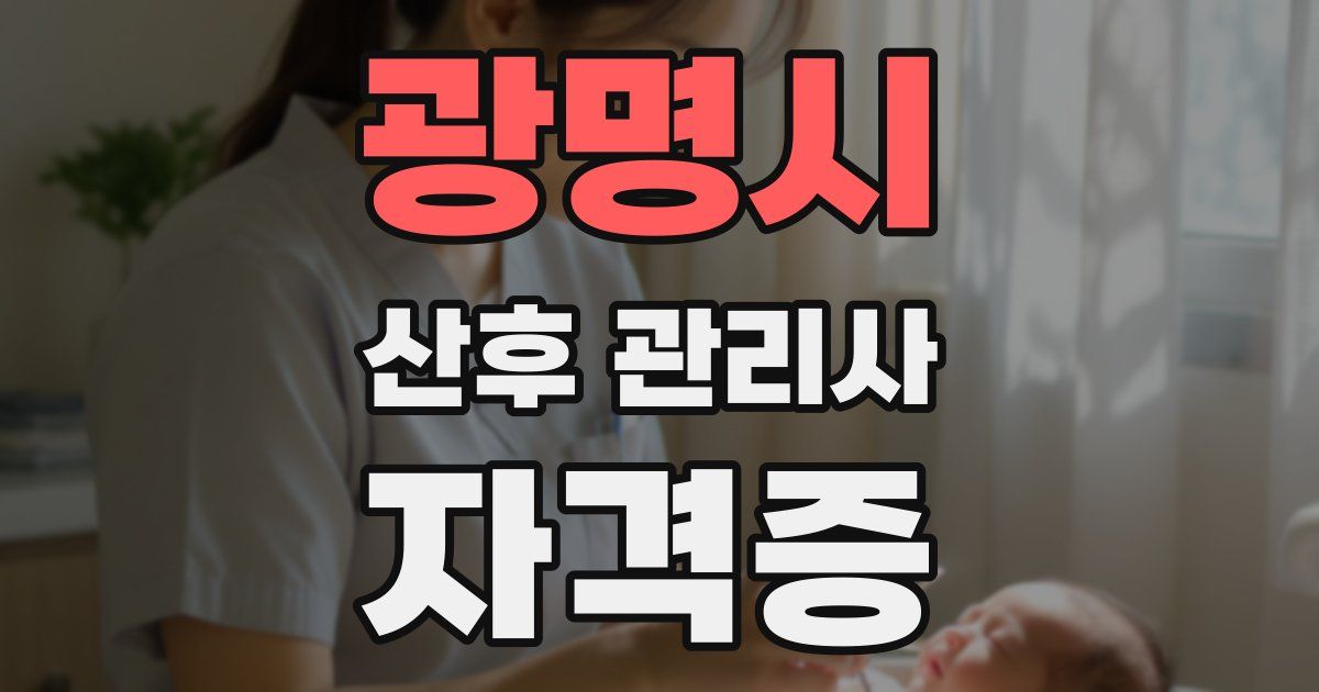 광명시 산후 관리사 자격증