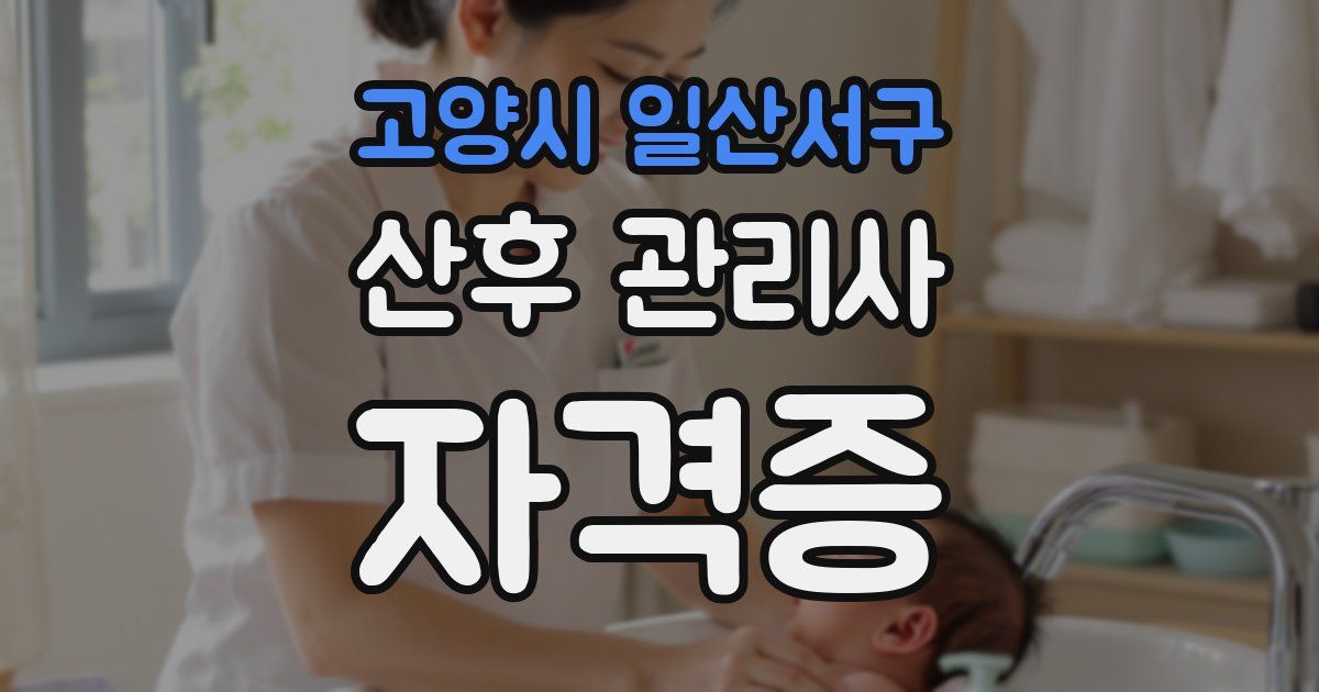 고양시 일산서구 산후 관리사 자격증