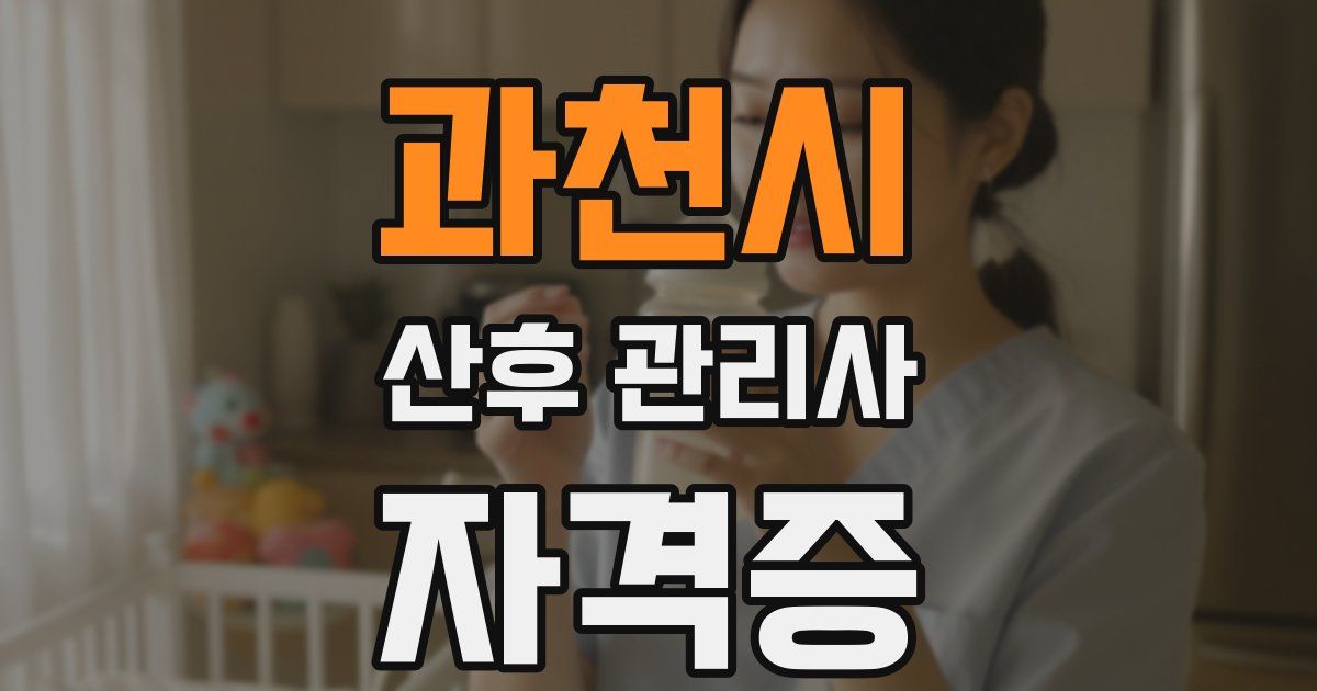 과천시 산후 관리사 자격증