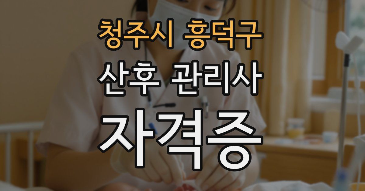 청주시 흥덕구 산후 관리사 자격증