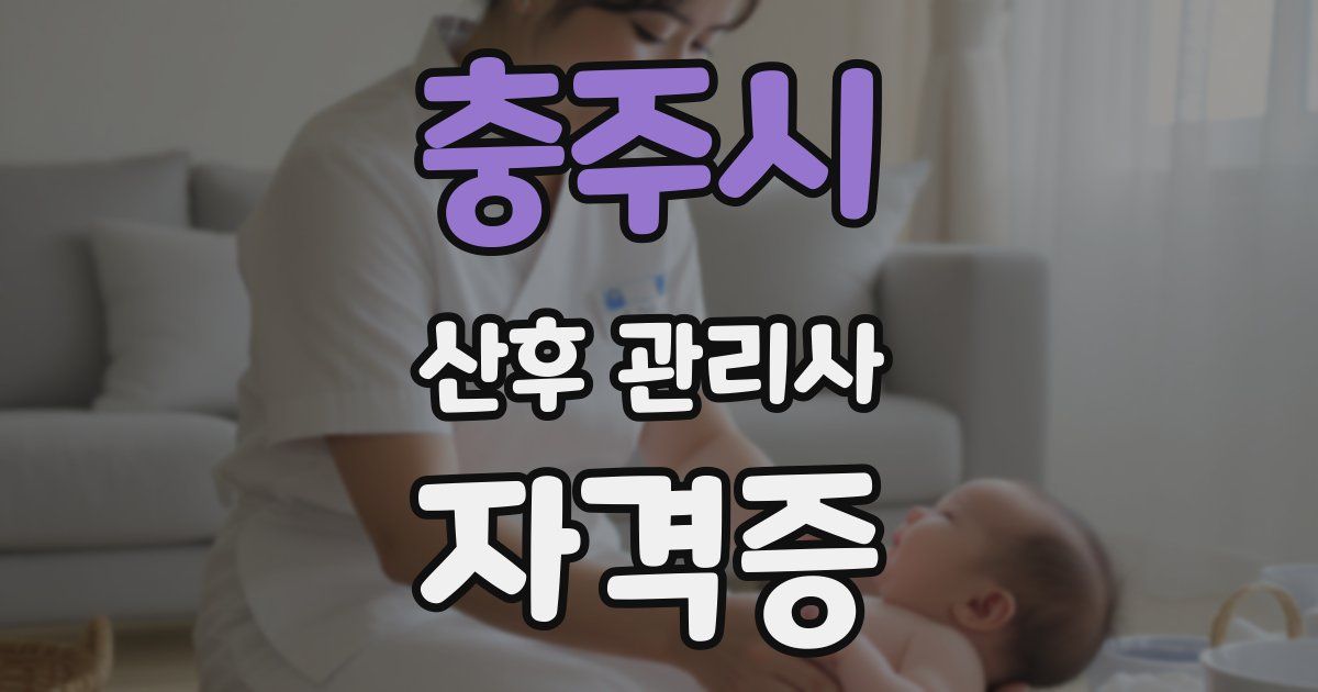충주시 산후 관리사 자격증
