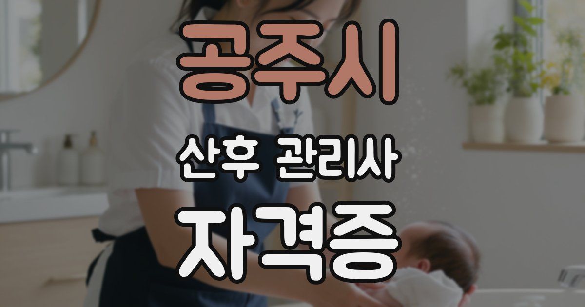 공주시 산후 관리사 자격증