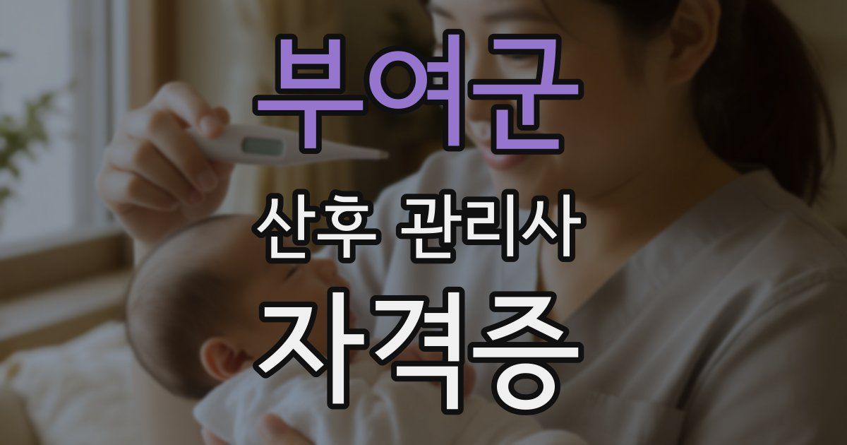부여군 산후 관리사 자격증