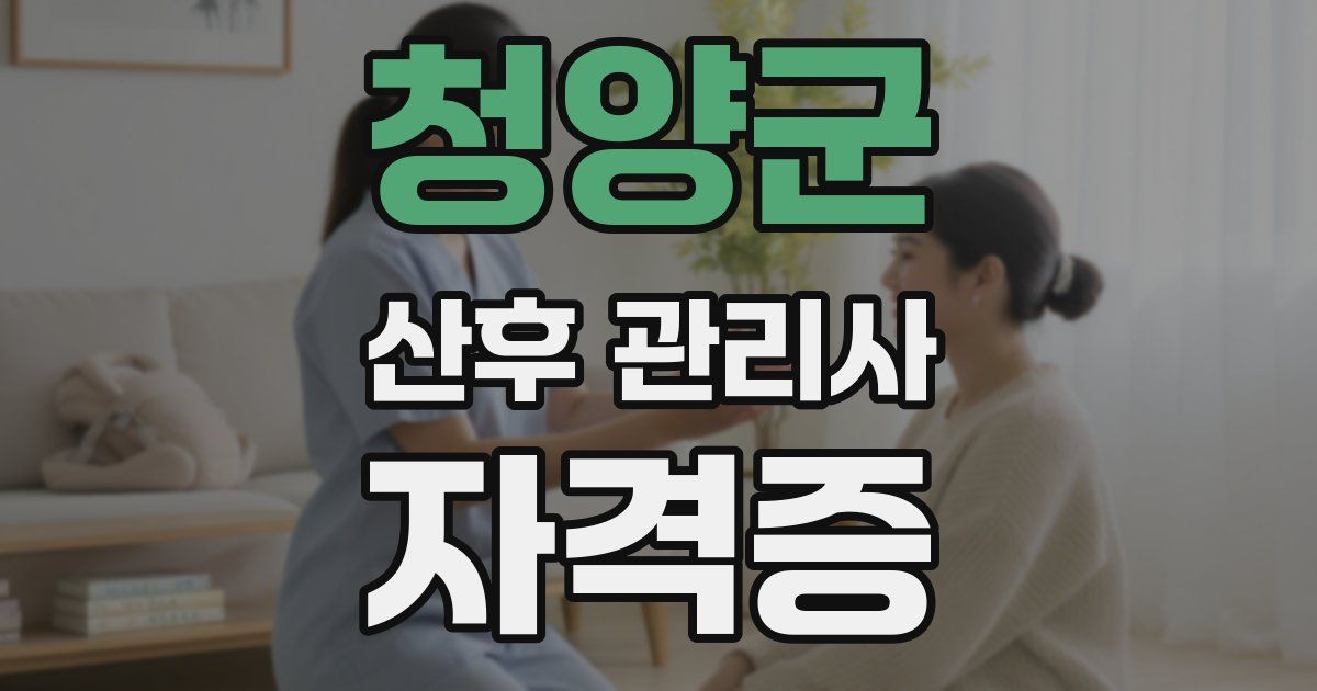 청양군 산후 관리사 자격증