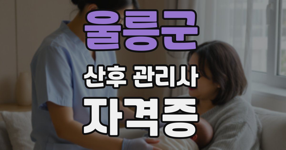 울릉군 산후 관리사 자격증