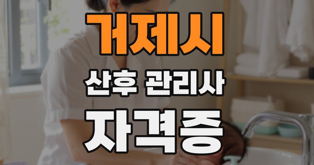 거제시 산후 관리사 자격증