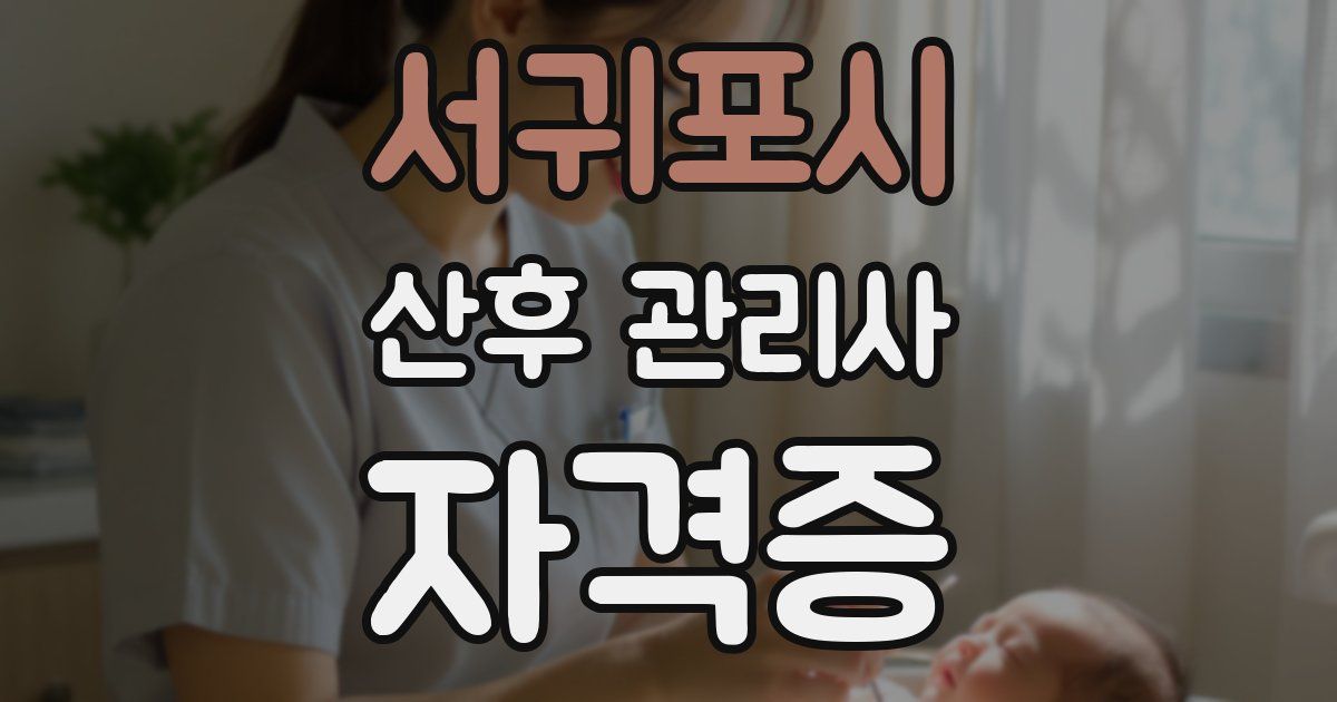 서귀포시 산후 관리사 자격증