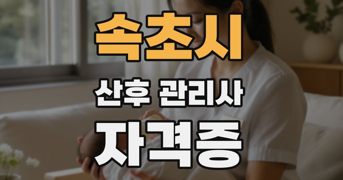 속초시 산후 관리사 자격증