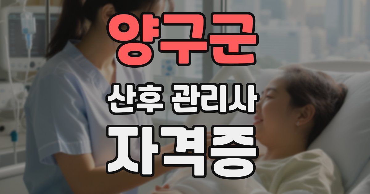 양구군 산후 관리사 자격증