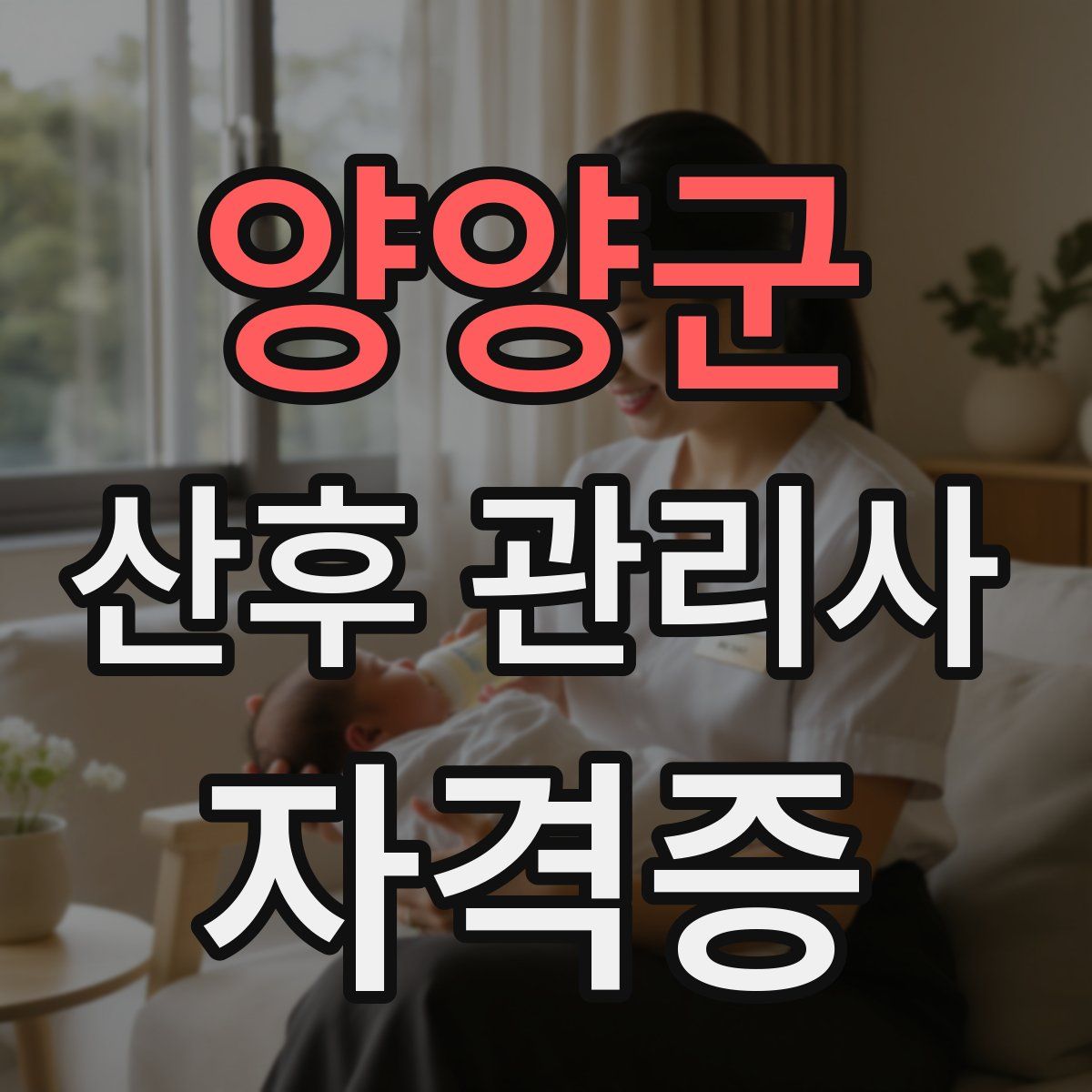 양양군 산후 관리사 자격증