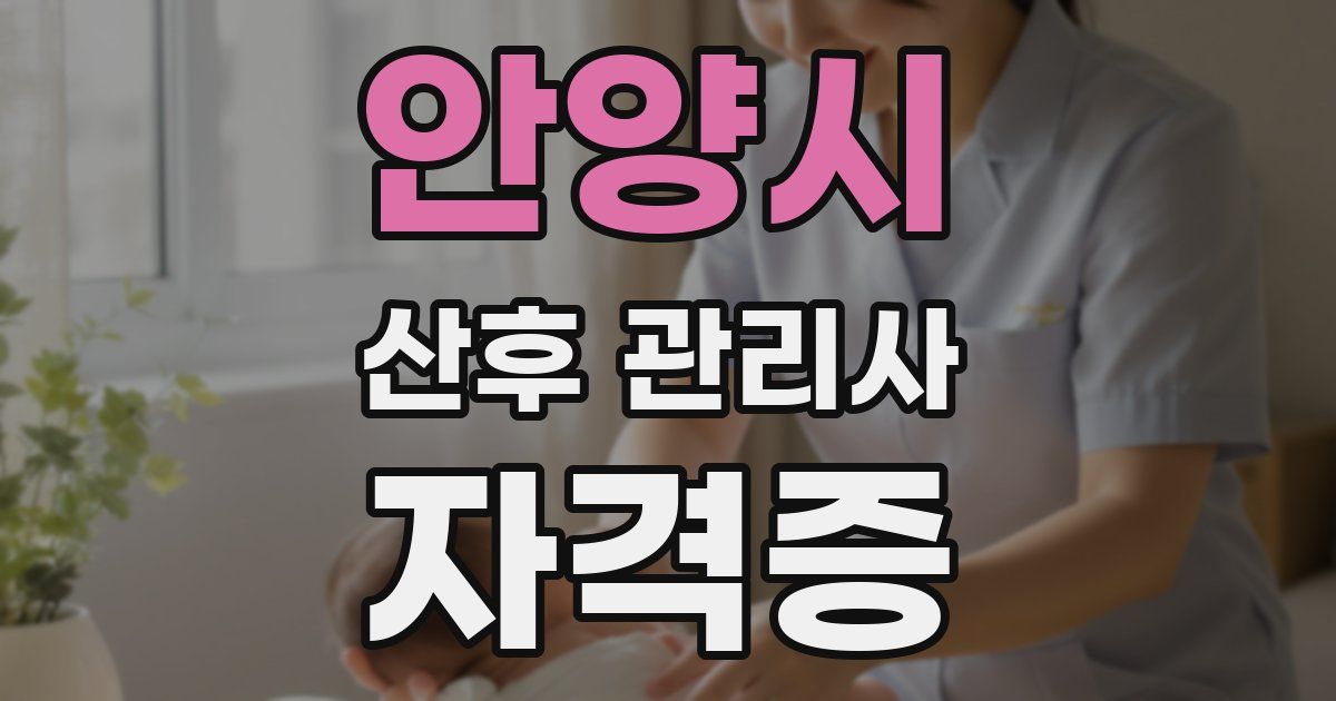 안양시 산후 관리사 자격증