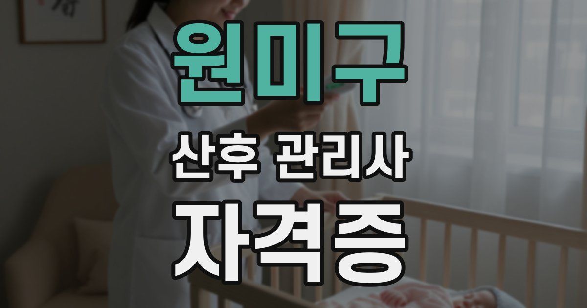 원미구 산후 관리사 자격증