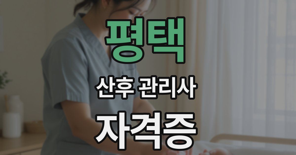 평택 산후 관리사 자격증
