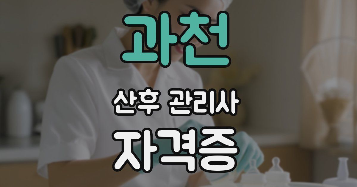 과천 산후 관리사 자격증