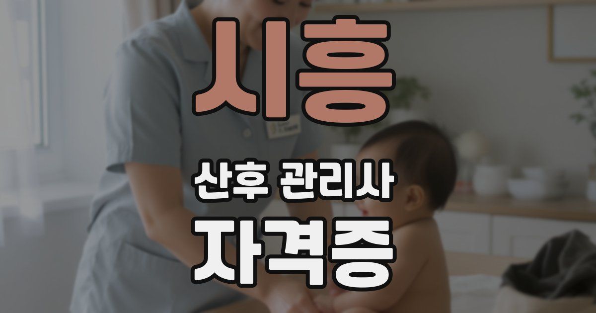 시흥 산후 관리사 자격증