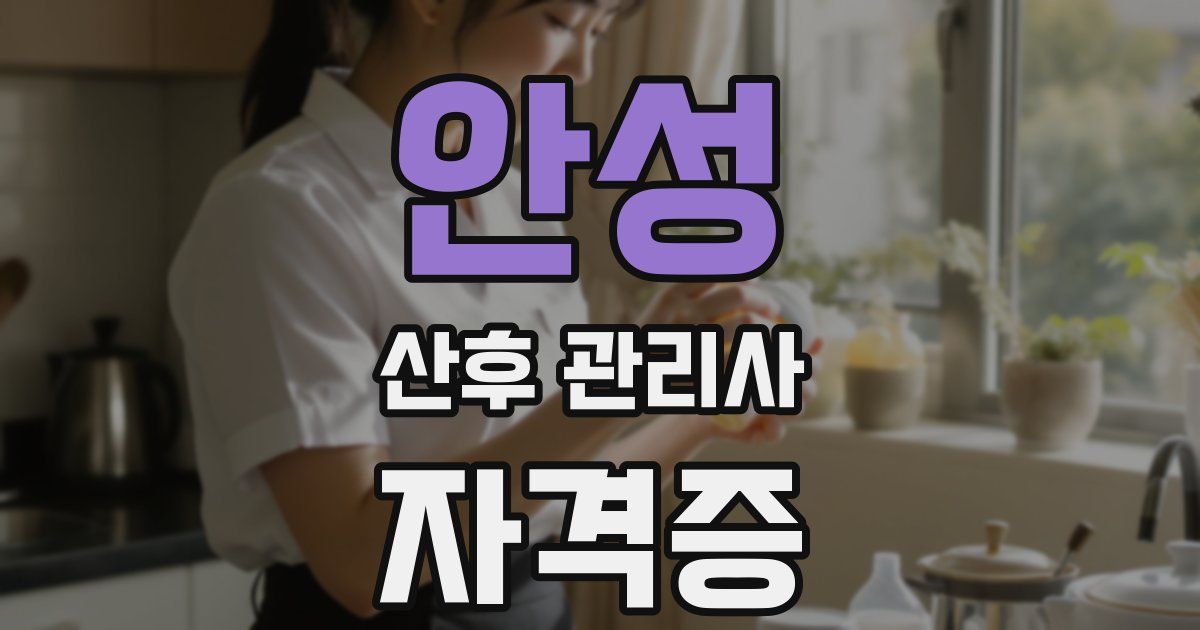 안성 산후 관리사 자격증
