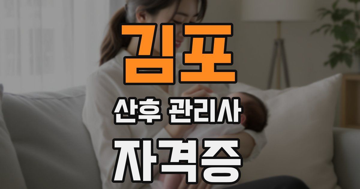 김포 산후 관리사 자격증