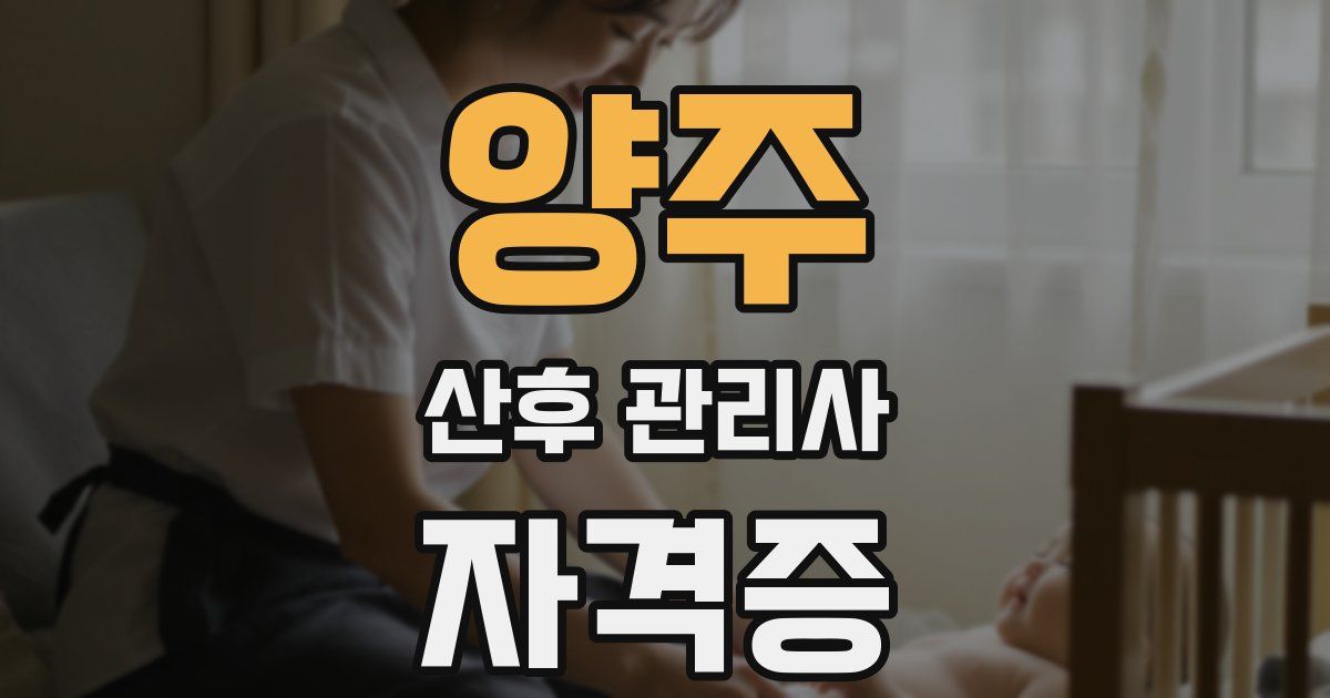 양주 산후 관리사 자격증