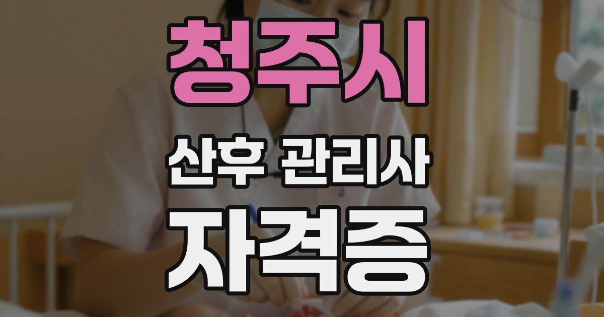 청주시 산후 관리사 자격증