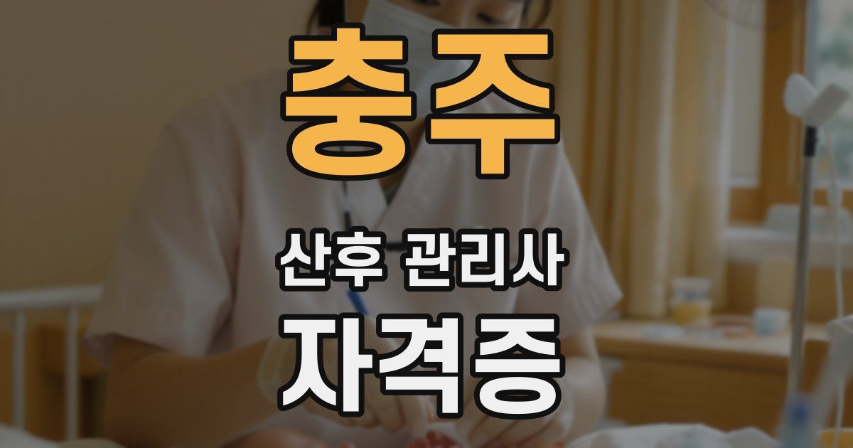 충주 산후 관리사 자격증