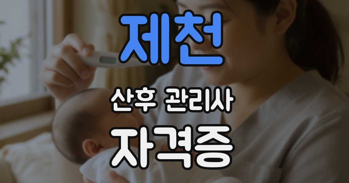 제천 산후 관리사 자격증