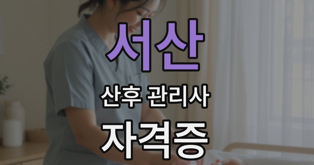 서산 산후 관리사 자격증
