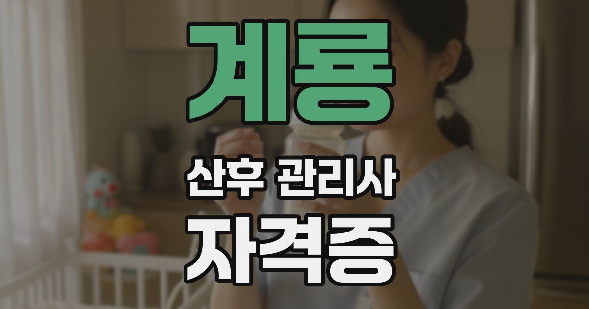 계룡 산후 관리사 자격증