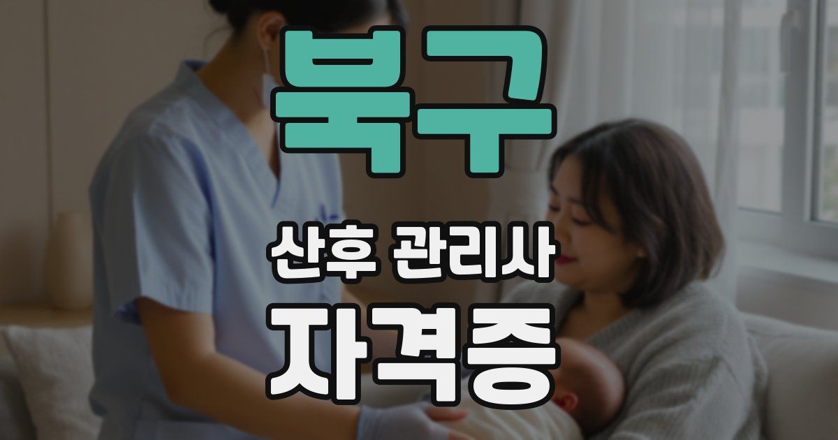 북구 산후 관리사 자격증