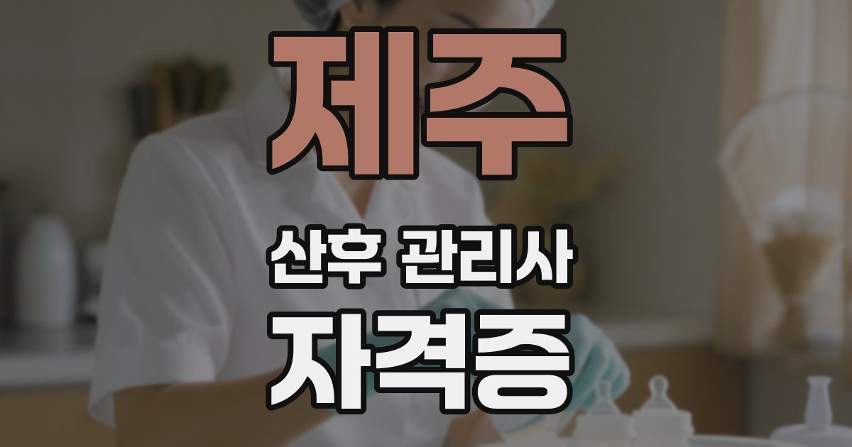 제주 산후 관리사 자격증