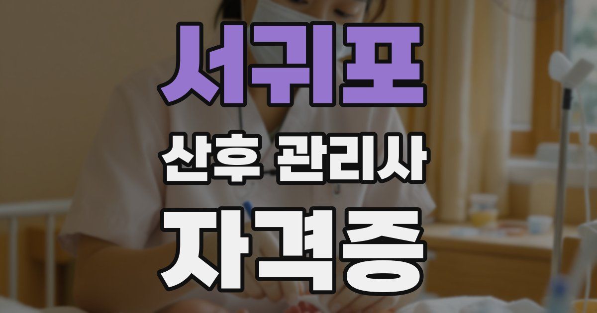 서귀포 산후 관리사 자격증