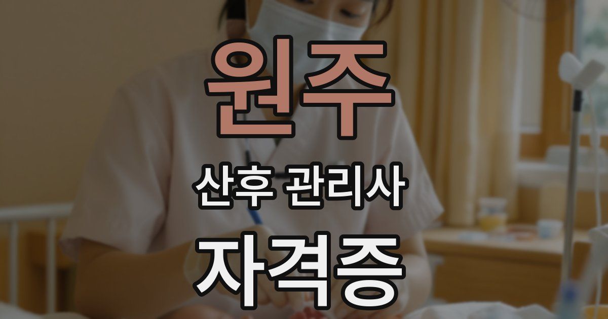 원주 산후 관리사 자격증