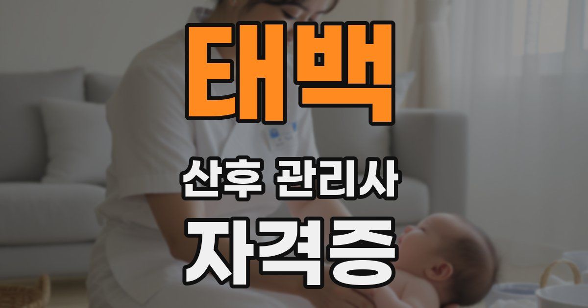 태백 산후 관리사 자격증