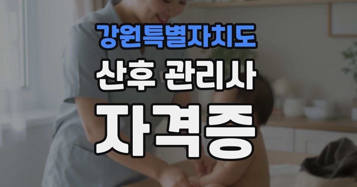 강원특별자치도 산후 관리사 자격증