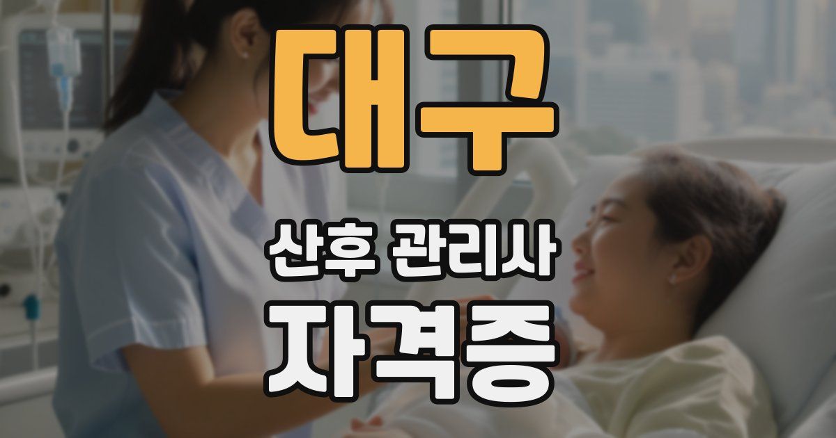 대구 산후 관리사 자격증