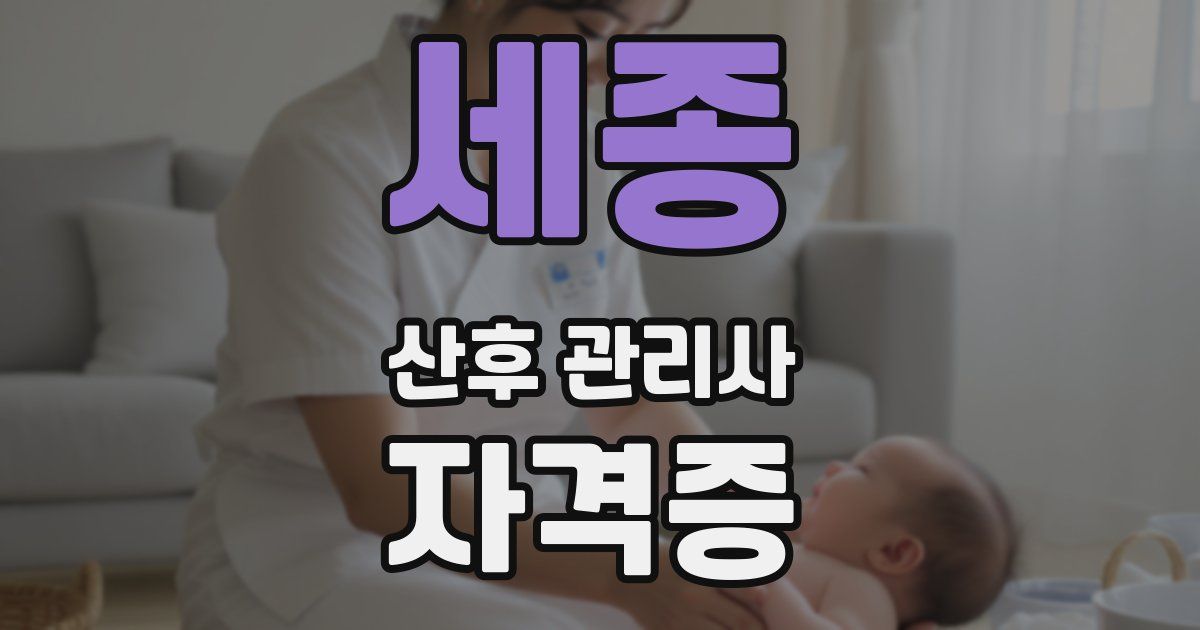 세종 산후 관리사 자격증