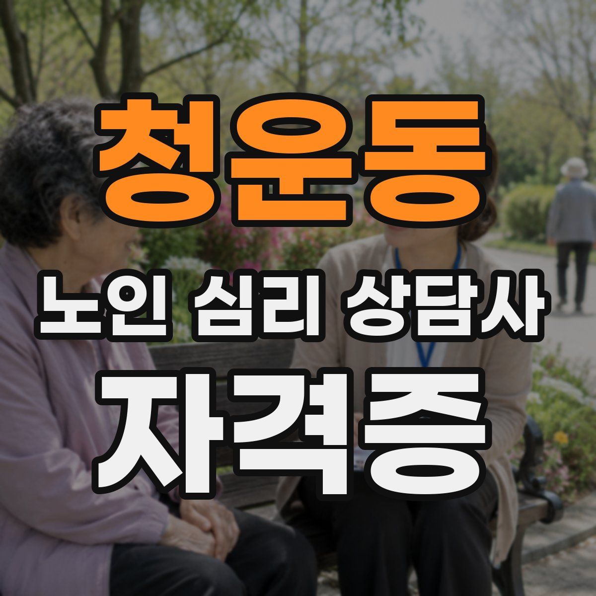 청운동 노인 심리 상담사 자격증