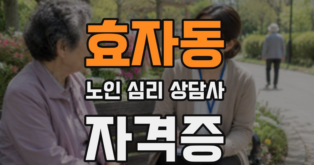 효자동 노인 심리 상담사 자격증