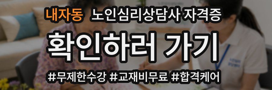 내자동 노인 심리 상담사 자격증