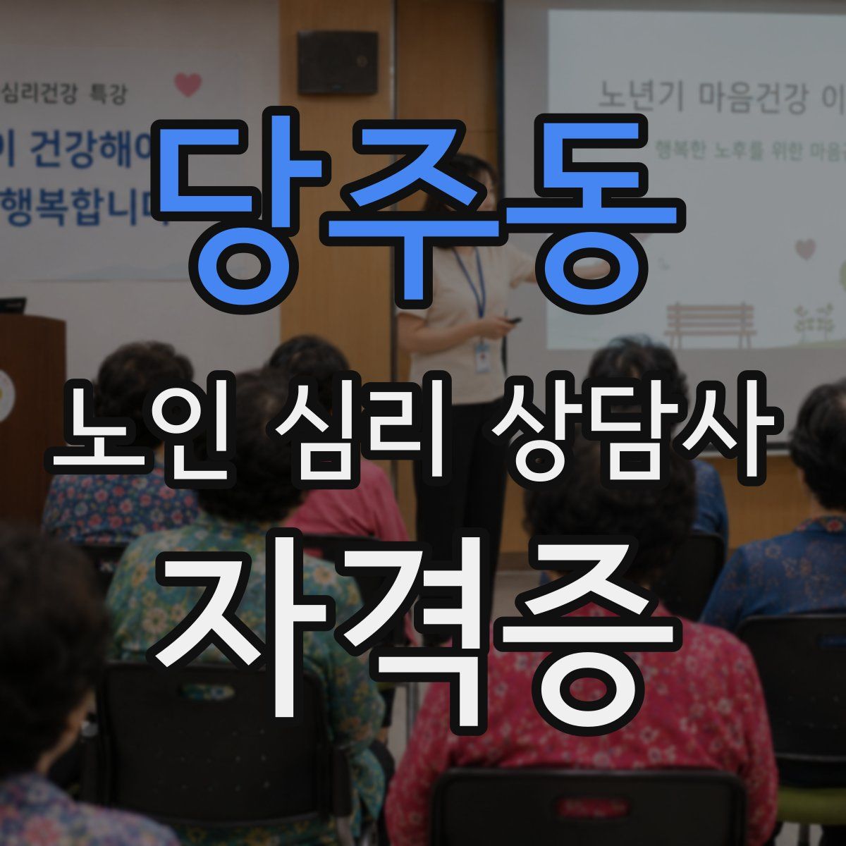당주동 노인 심리 상담사 자격증