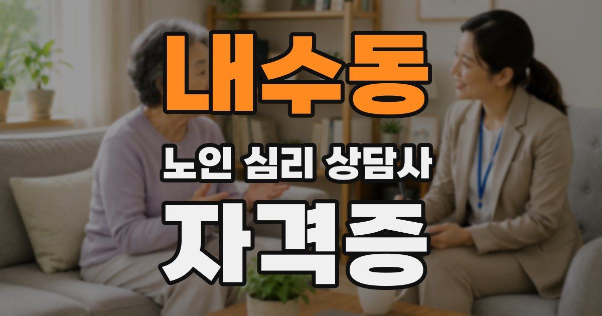 내수동 노인 심리 상담사 자격증