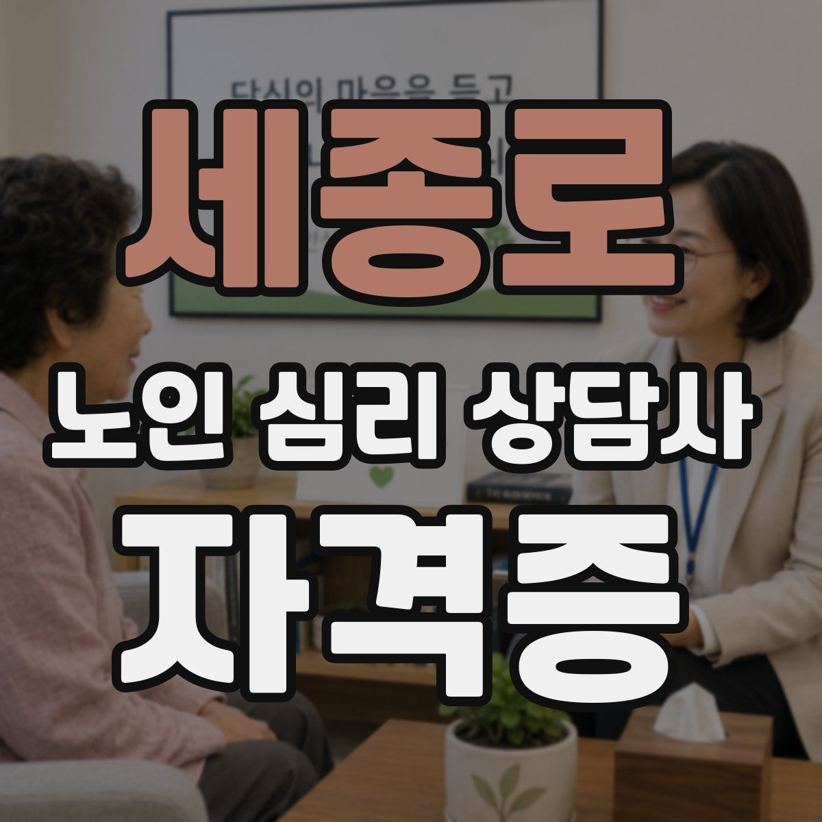 세종로 노인 심리 상담사 자격증