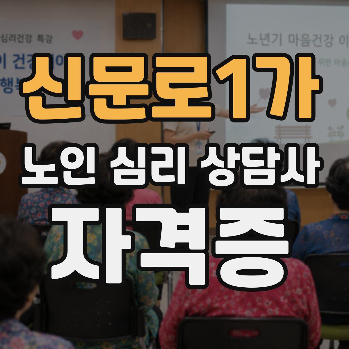 신문로1가 노인 심리 상담사 자격증