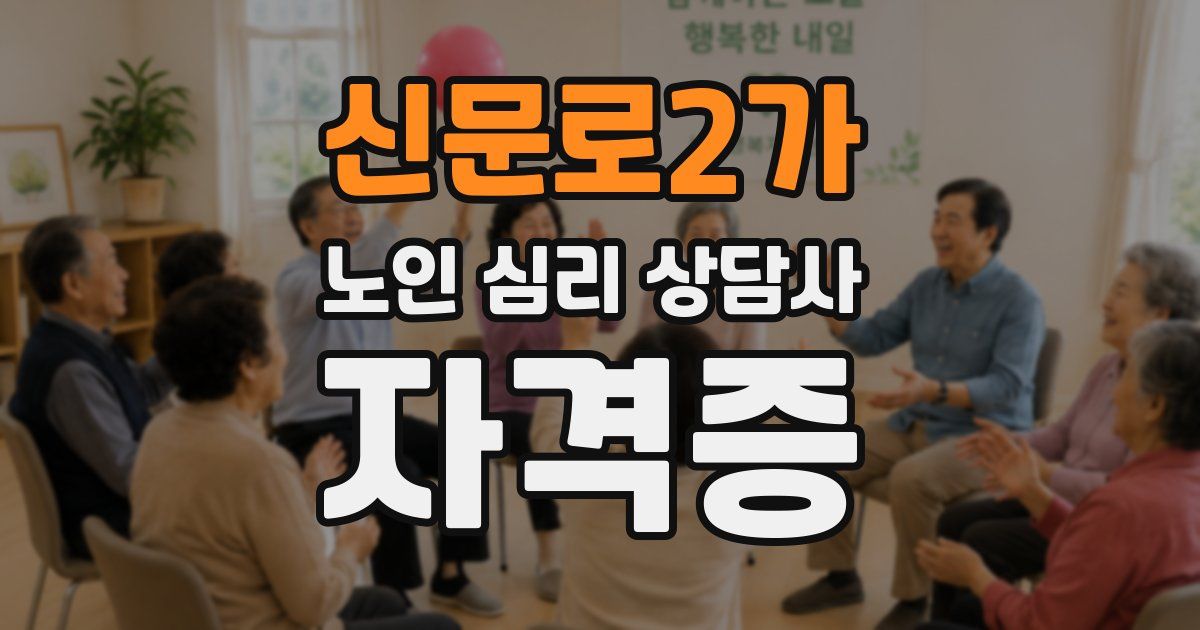 신문로2가 노인 심리 상담사 자격증