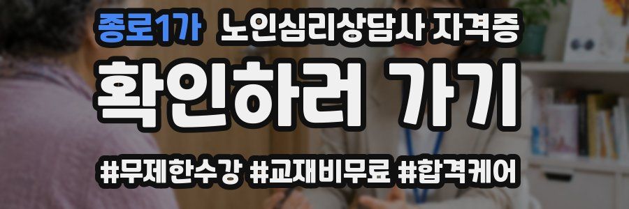 종로1가 노인 심리 상담사 자격증