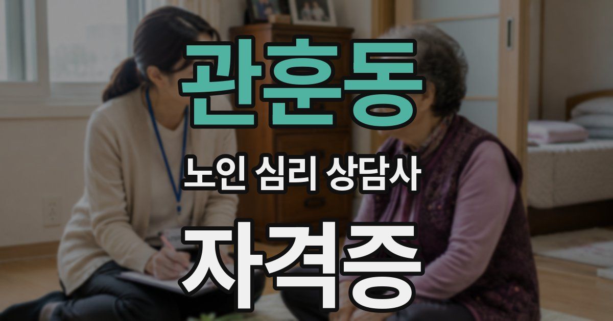 관훈동 노인 심리 상담사 자격증