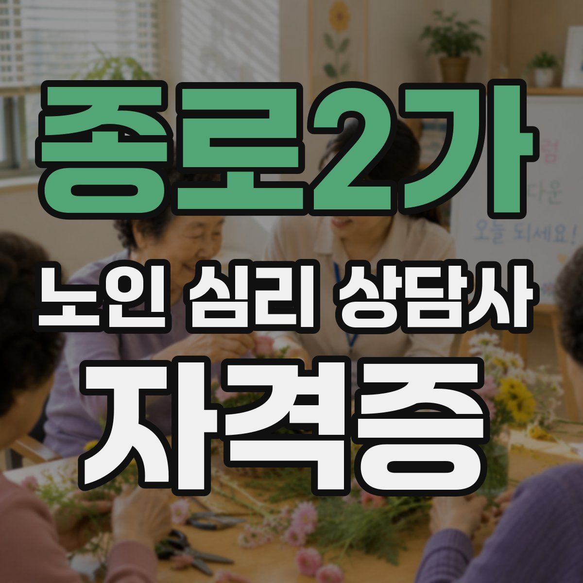 종로2가 노인 심리 상담사 자격증